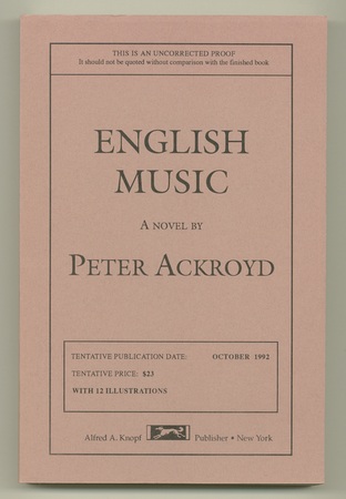ACKROYD, Peter, - English Music.