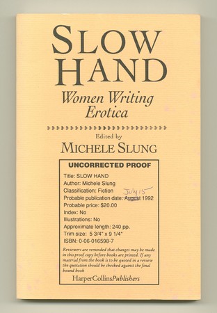(MASO, Carole), - Slow Hand. Women Writing Erotica.