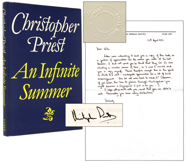 PRIEST, Christopher, - An Infinite Summer [Signed, with ALS to John Fowles].