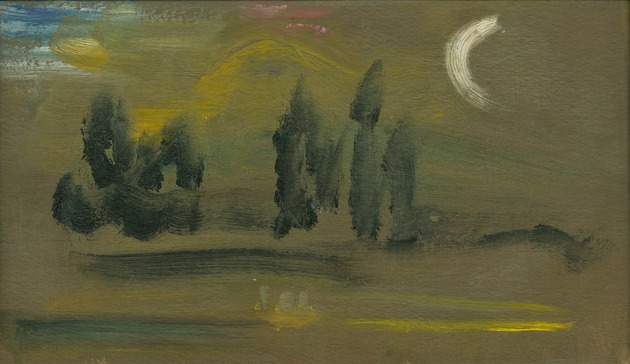 CUMMINGS, E.E., - Brown And Yellow Mountain, White Crescent Moon.
