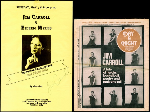 (CARROLL, Jim) - Signed Poster, and Interview | Ken Lopez Bookseller