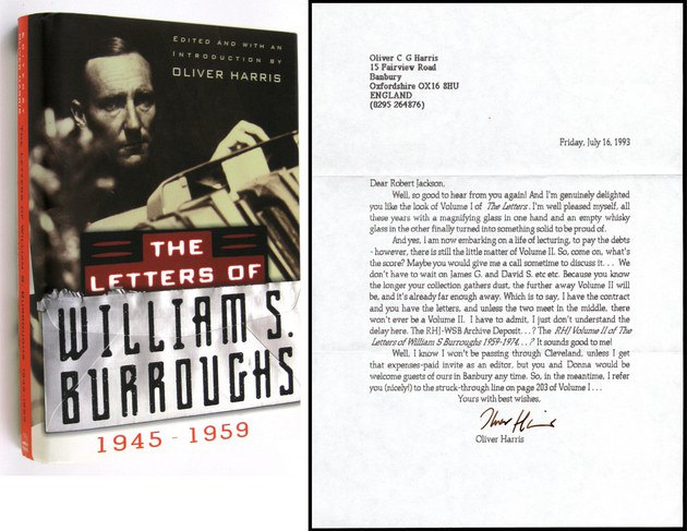 BURROUGHS, William S., - The Letters of William S. Burroughs, 1945-1959.