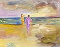 click for a larger image of item #34114, Nude Male And Female Standing On Beach