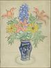click for a larger image of item #34258, Flowers In A Blue Vase