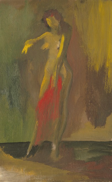 CUMMINGS, E.E., - Standing Female With Red Scarf.