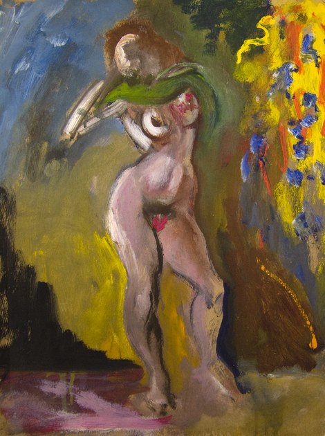 CUMMINGS, E.E., - Nude With Green Drape.