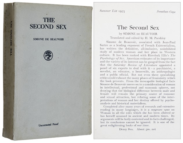 DE BEAUVOIR, Simone, - The Second Sex.