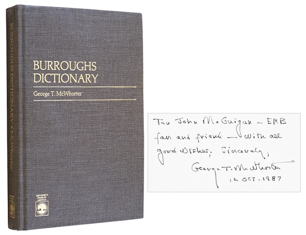 (BURROUGHS, Edgar Rice). McWHORTER, George T., - Burroughs Dictionary.