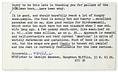click for a larger image of item #36695, Typed Postcard Signed